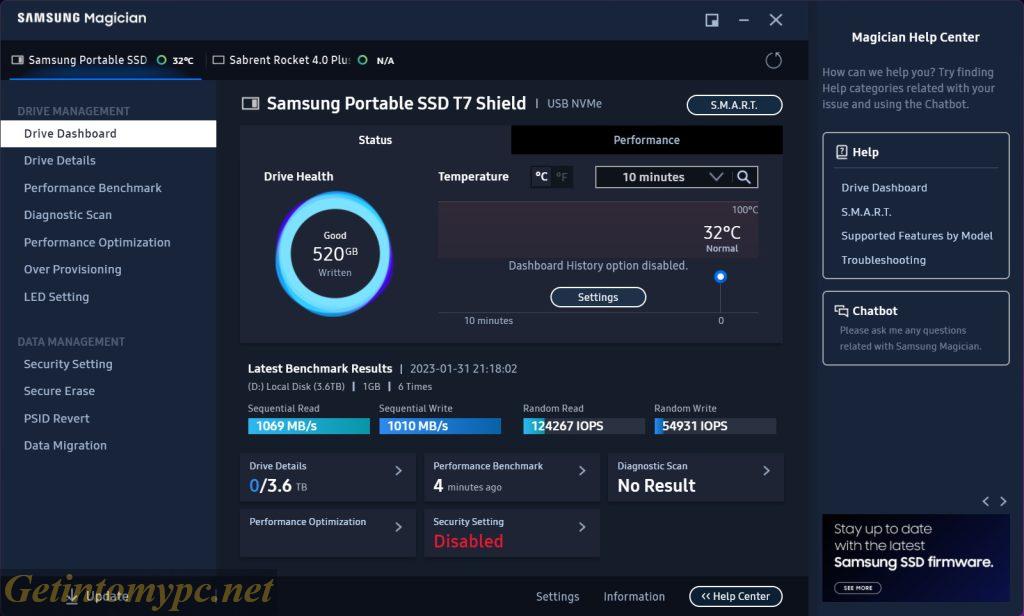 Samsung Portable SSD T7 Software free download