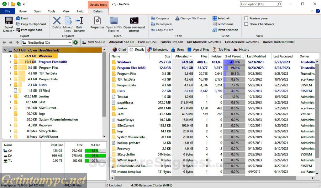 TreeSize Portable free download 